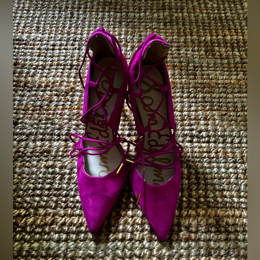 Sam Edel suede heels Rose Pink